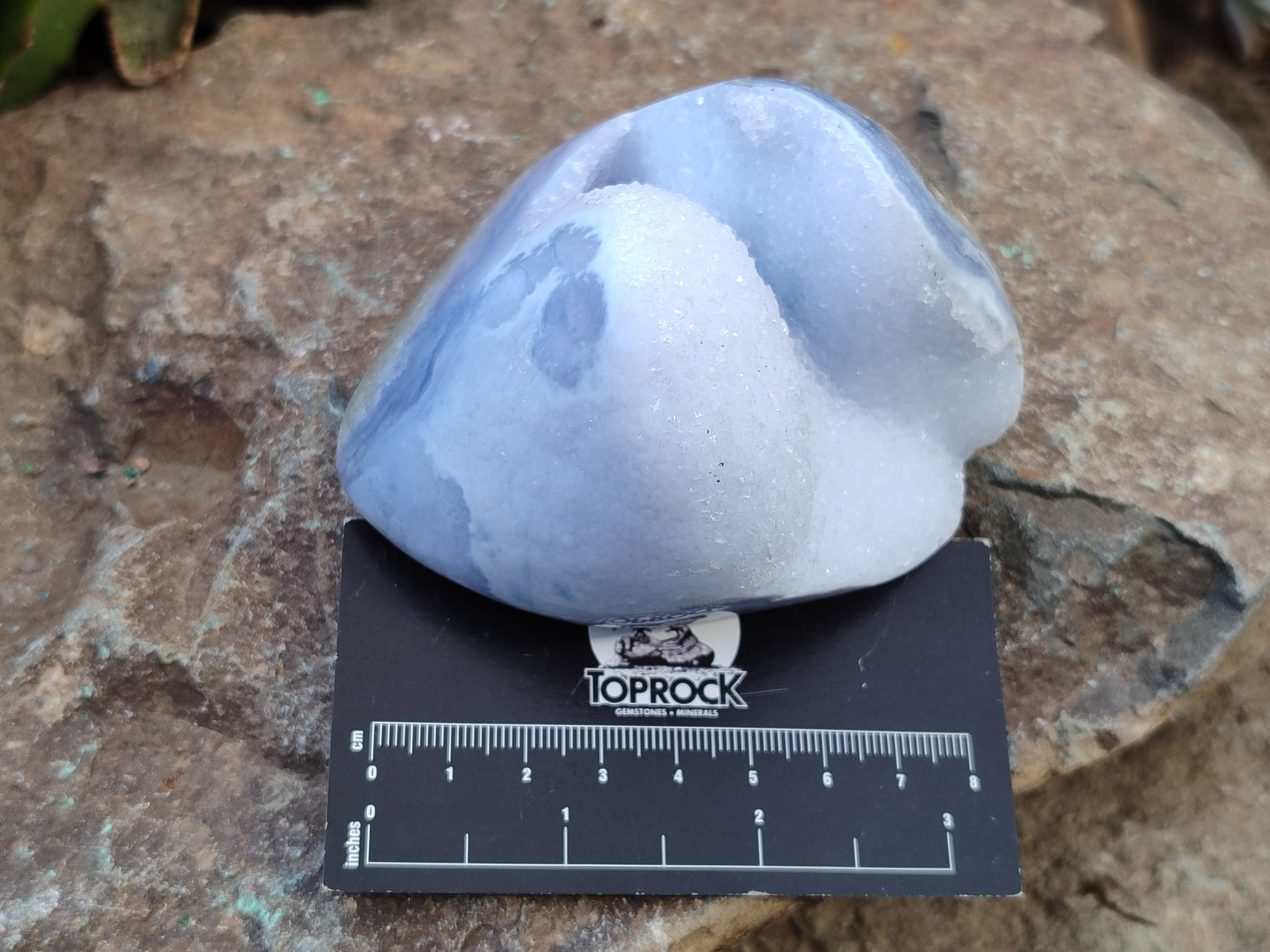 Polished Blue Lace Agate Geodes x 6 From Malawi - Toprock Gemstones and Minerals 