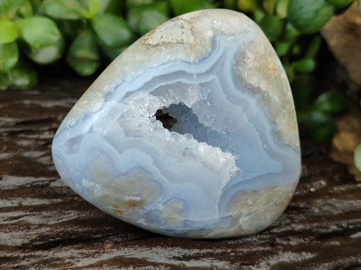 Polished Blue Lace Agate Geodes x 6 From Malawi - Toprock Gemstones and Minerals 