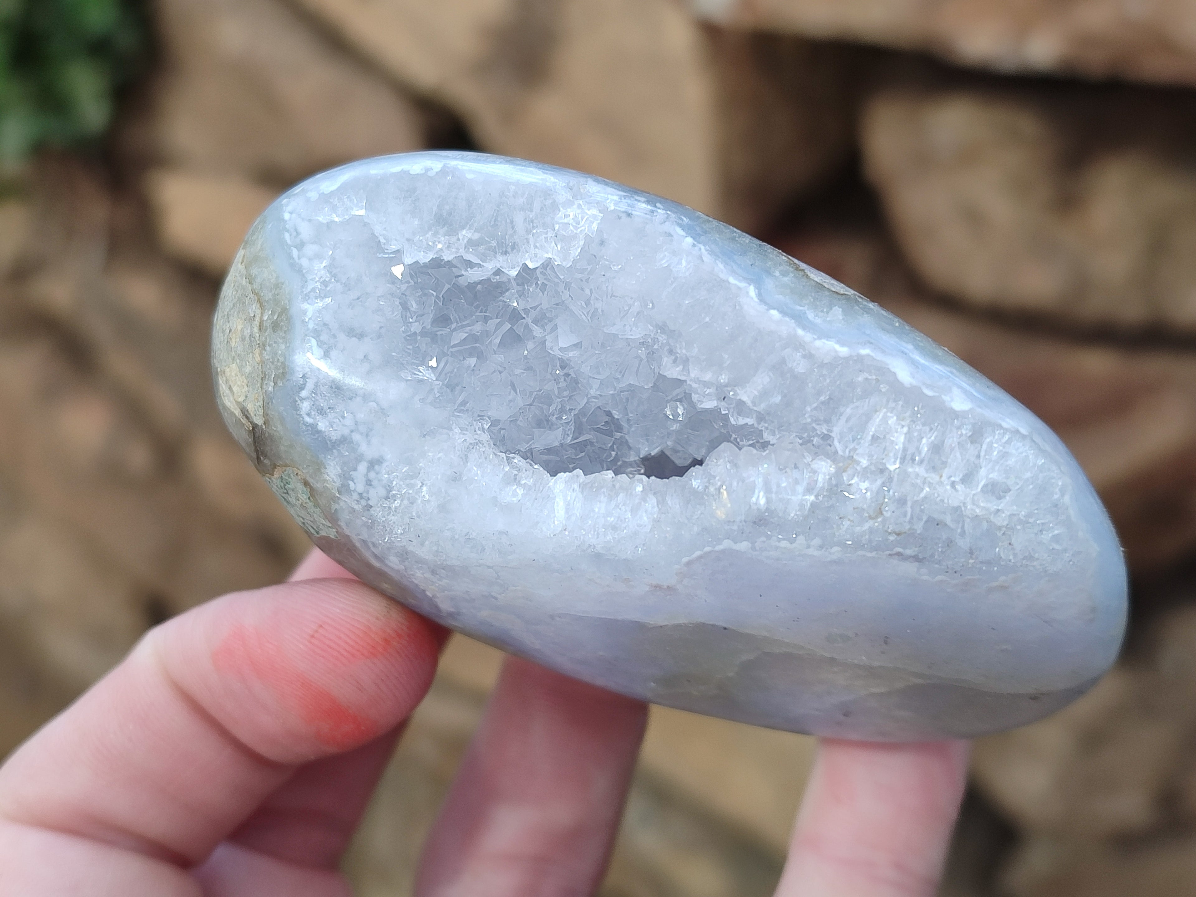 Polished Blue Lace Agate Geodes x 6 From Malawi - Toprock Gemstones and Minerals 