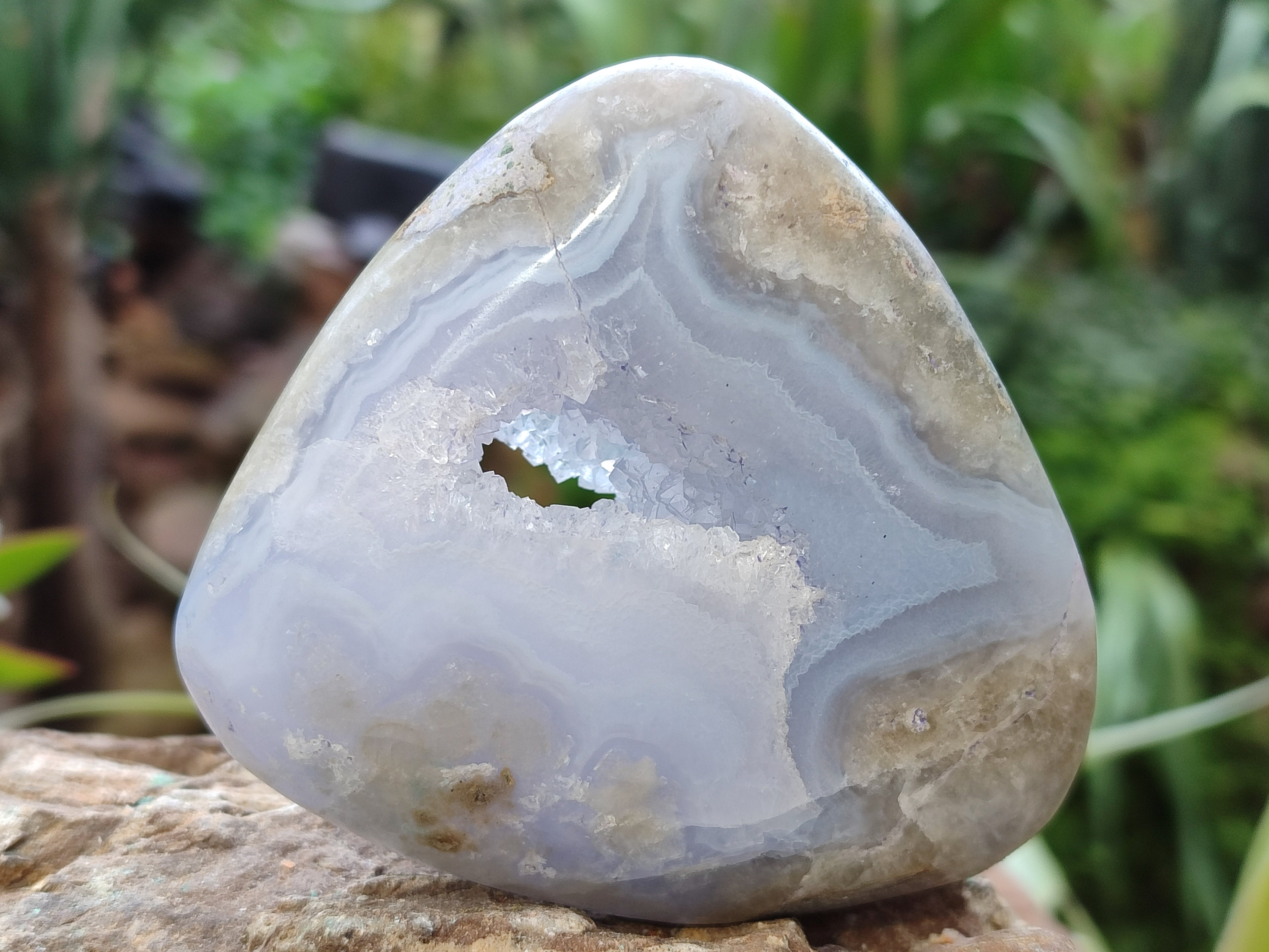 Polished Blue Lace Agate Geodes x 6 From Malawi - Toprock Gemstones and Minerals 