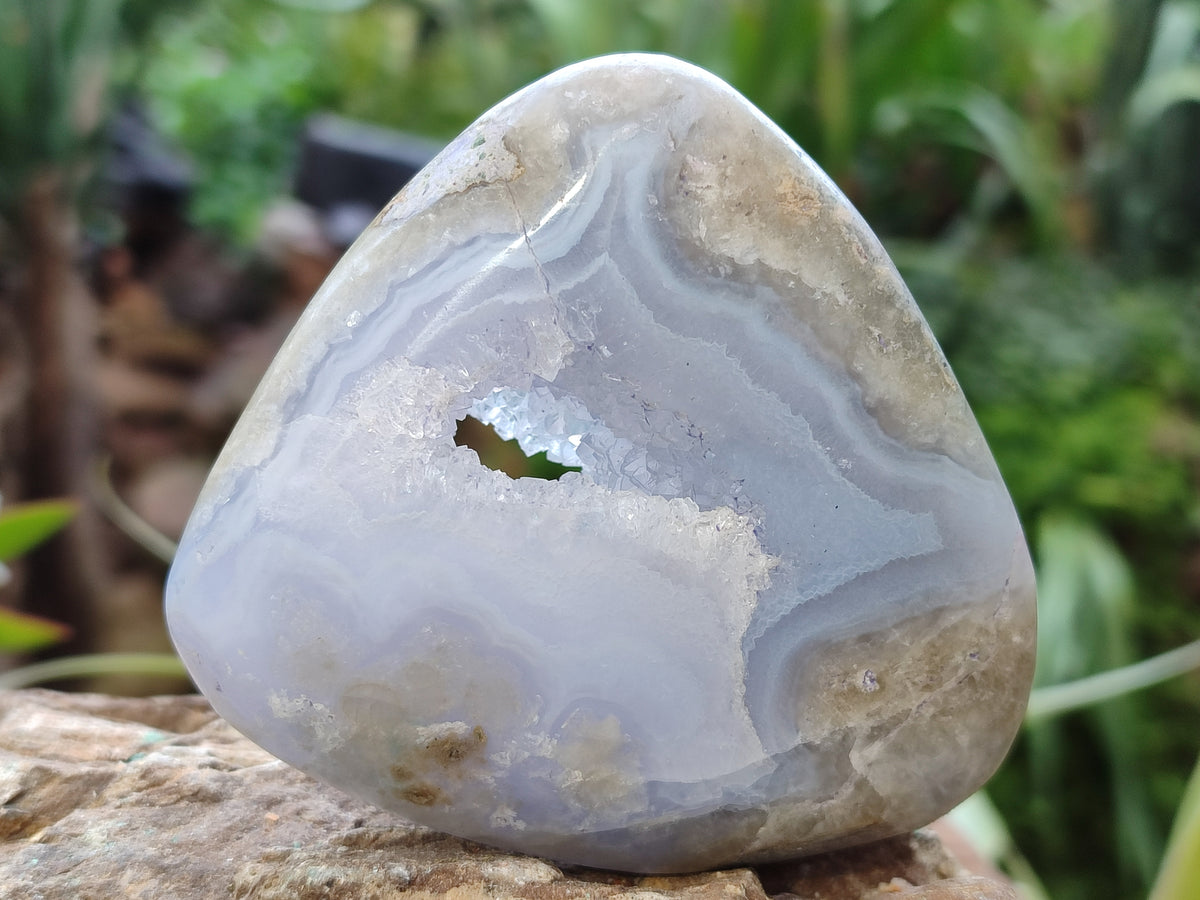 Polished Blue Lace Agate Geodes x 6 From Malawi - Toprock Gemstones and Minerals 