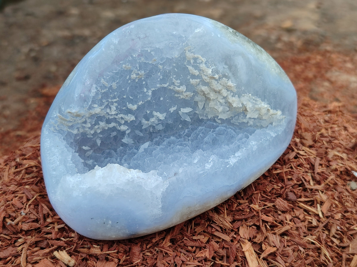 Polished Blue Lace Agate Geodes x 6 From Malawi - Toprock Gemstones and Minerals 