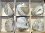 Polished Blue Lace Agate Geodes x 6 From Malawi - Toprock Gemstones and Minerals 