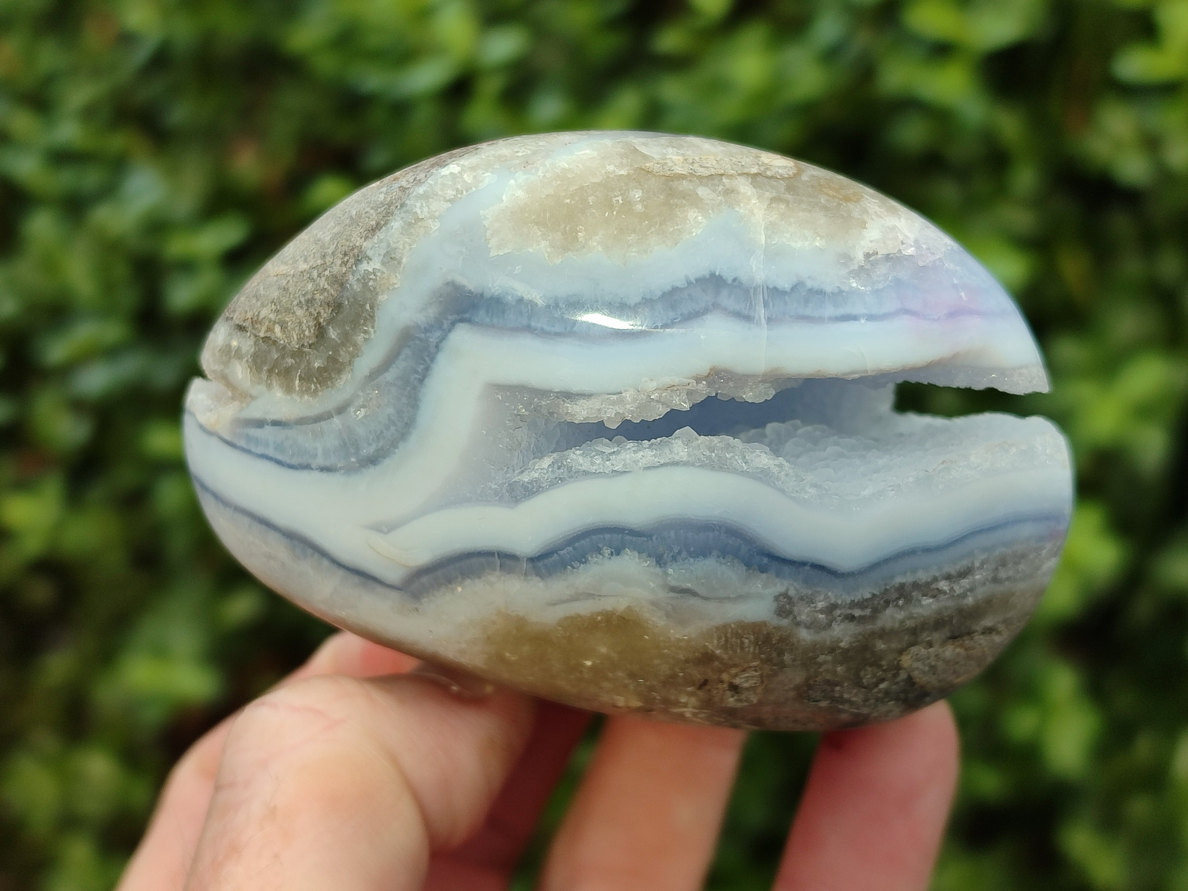Polished Blue Lace Agate Geodes x 6 From Malawi - Toprock Gemstones and Minerals 