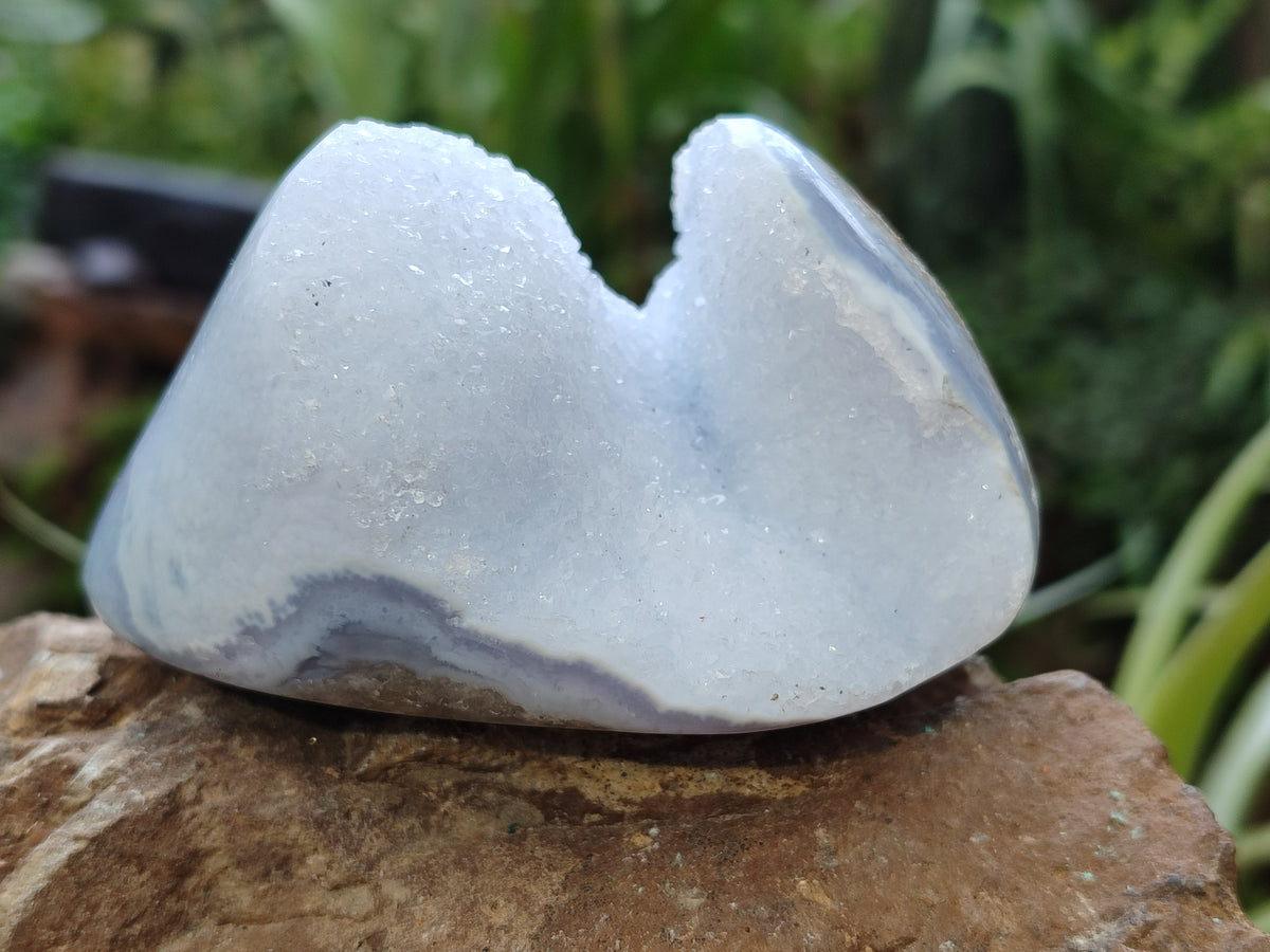 Polished Blue Lace Agate Geodes x 6 From Malawi - Toprock Gemstones and Minerals 