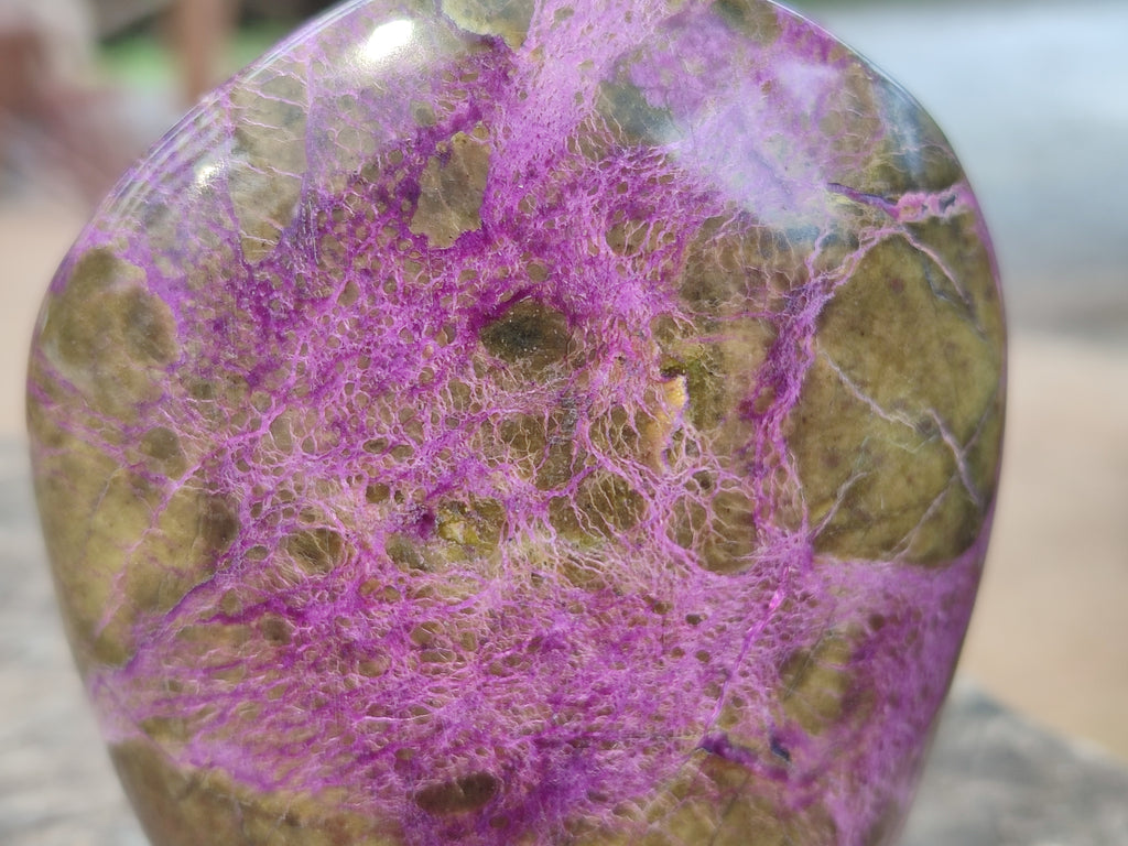 Polished Stichtite Standing Free Forms x 3 From Barberton, South Africa - Toprock Gemstones and Minerals 