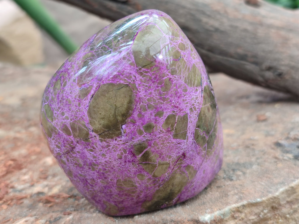 Polished Stichtite Standing Free Forms x 3 From Barberton, South Africa - Toprock Gemstones and Minerals 