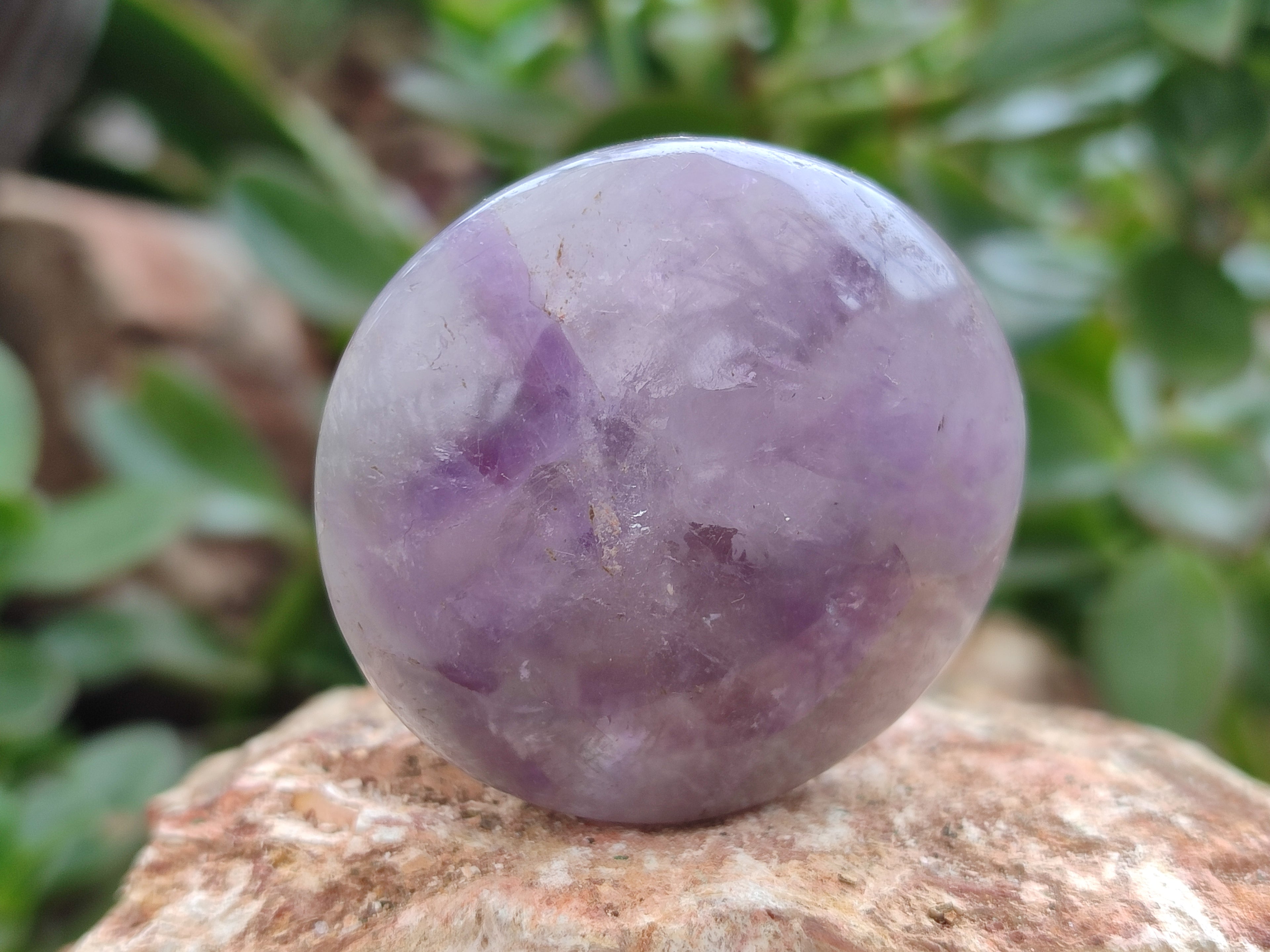 Polished Chevron Amethyst Palm Stones x 12 from Ankazobe, Madagascar - Toprock Gemstones and Minerals 