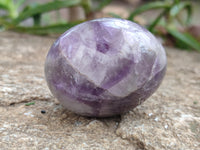 Polished Chevron Amethyst Palm Stones x 12 from Ankazobe, Madagascar - Toprock Gemstones and Minerals 