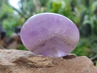 Polished Chevron Amethyst Palm Stones x 12 from Ankazobe, Madagascar - Toprock Gemstones and Minerals 