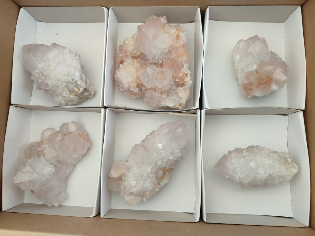 Natural Amethyst Spirit Quartz Clusters x 6 From Boekenhouthoek, South Africa - Toprock Gemstones and Minerals 
