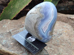 Polished Blue Lace Agate Standing Free Forms x 3 From Nsanje, Malawi - Toprock Gemstones and Minerals 