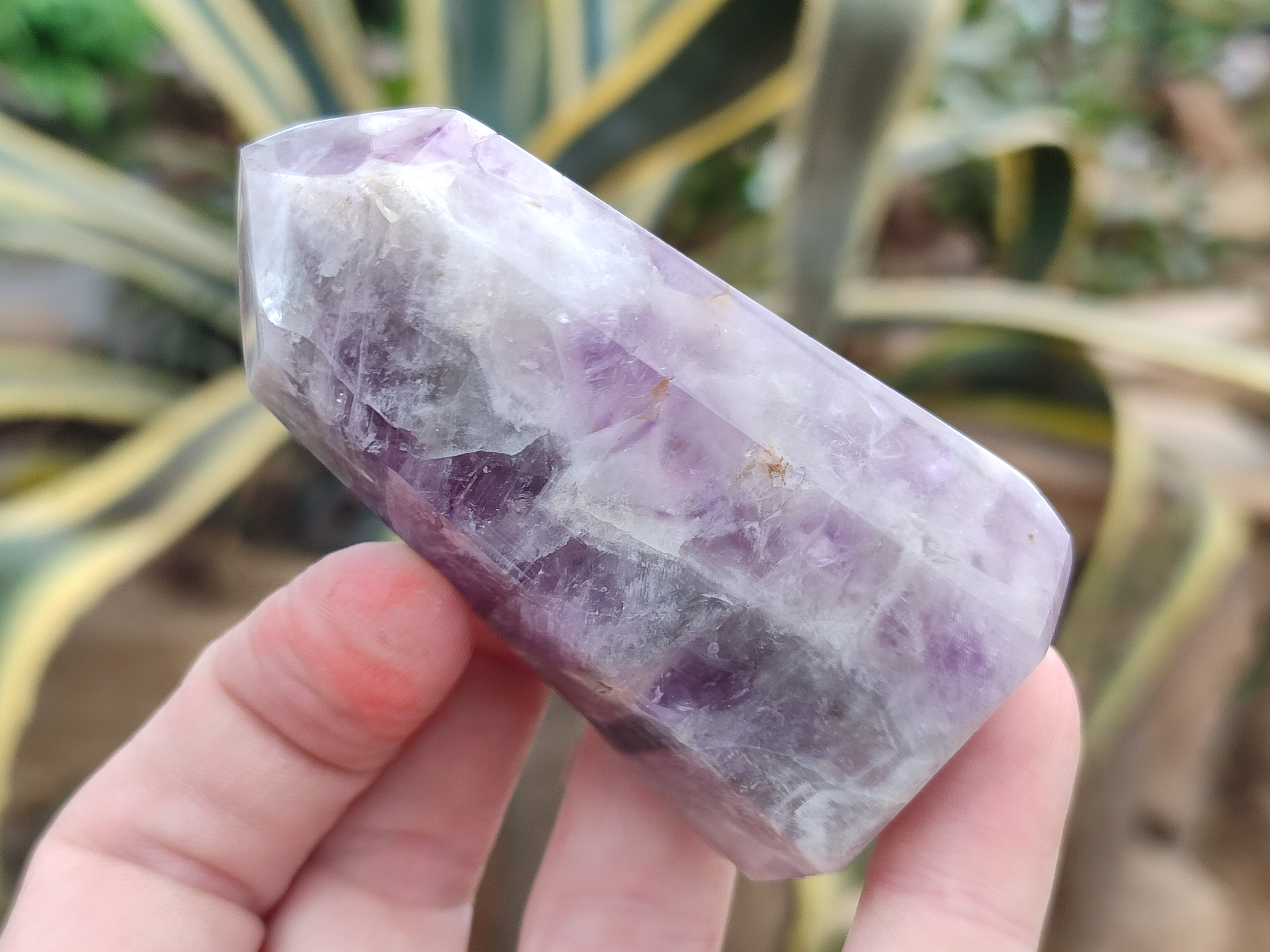 Polished Smokey Amethyst Window Quartz Crystals x 6 From Akansobe, Madagascar - Toprock Gemstones and Minerals 