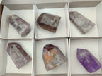 Polished Smokey Amethyst Window Quartz Crystals x 6 From Akansobe, Madagascar - Toprock Gemstones and Minerals 