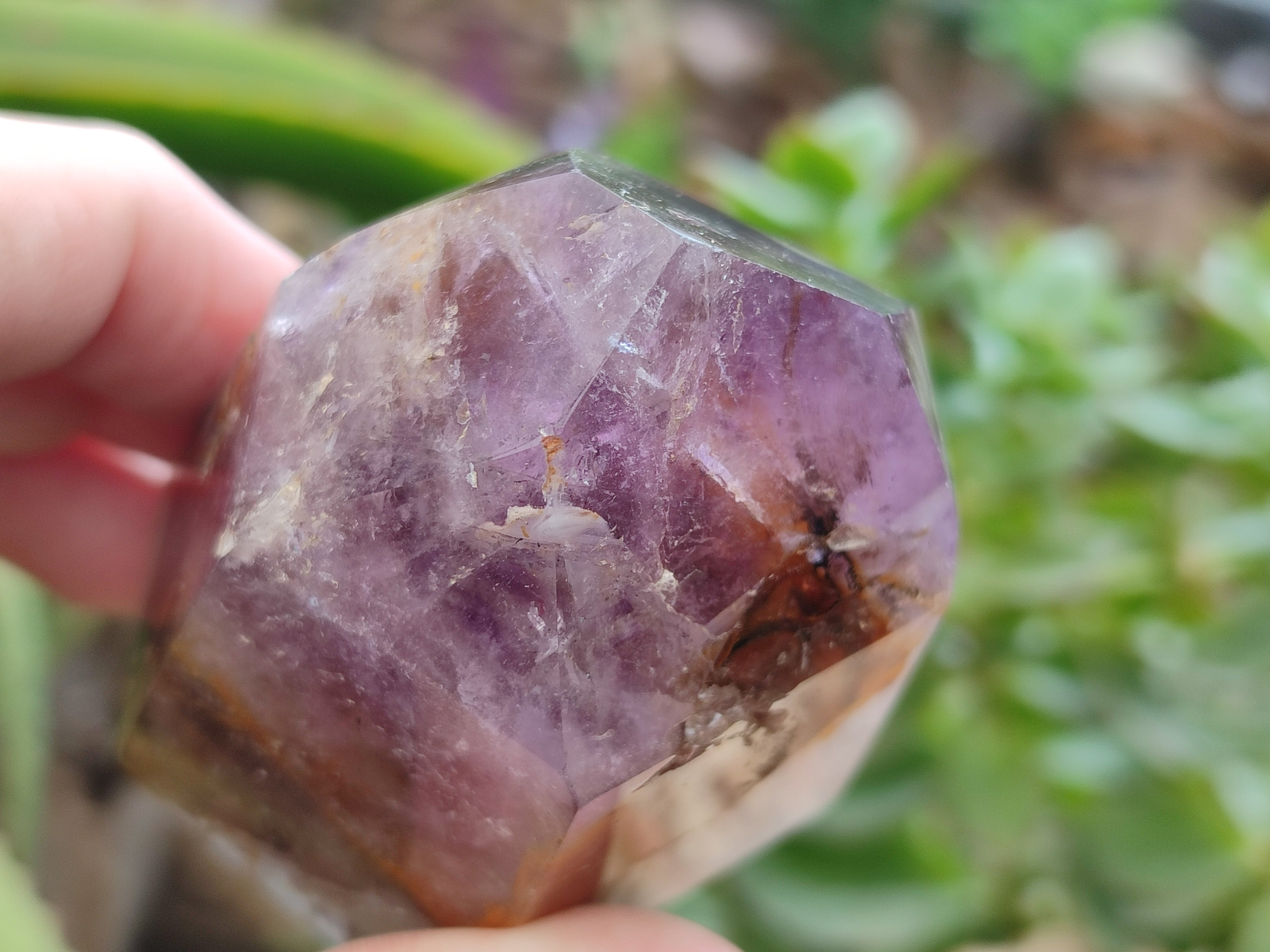 Polished Smokey Amethyst Window Quartz Crystals x 6 From Akansobe, Madagascar - Toprock Gemstones and Minerals 