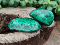 Polished Flower Banded Malachite Free Forms x 15 From Congo - Toprock Gemstones and Minerals 