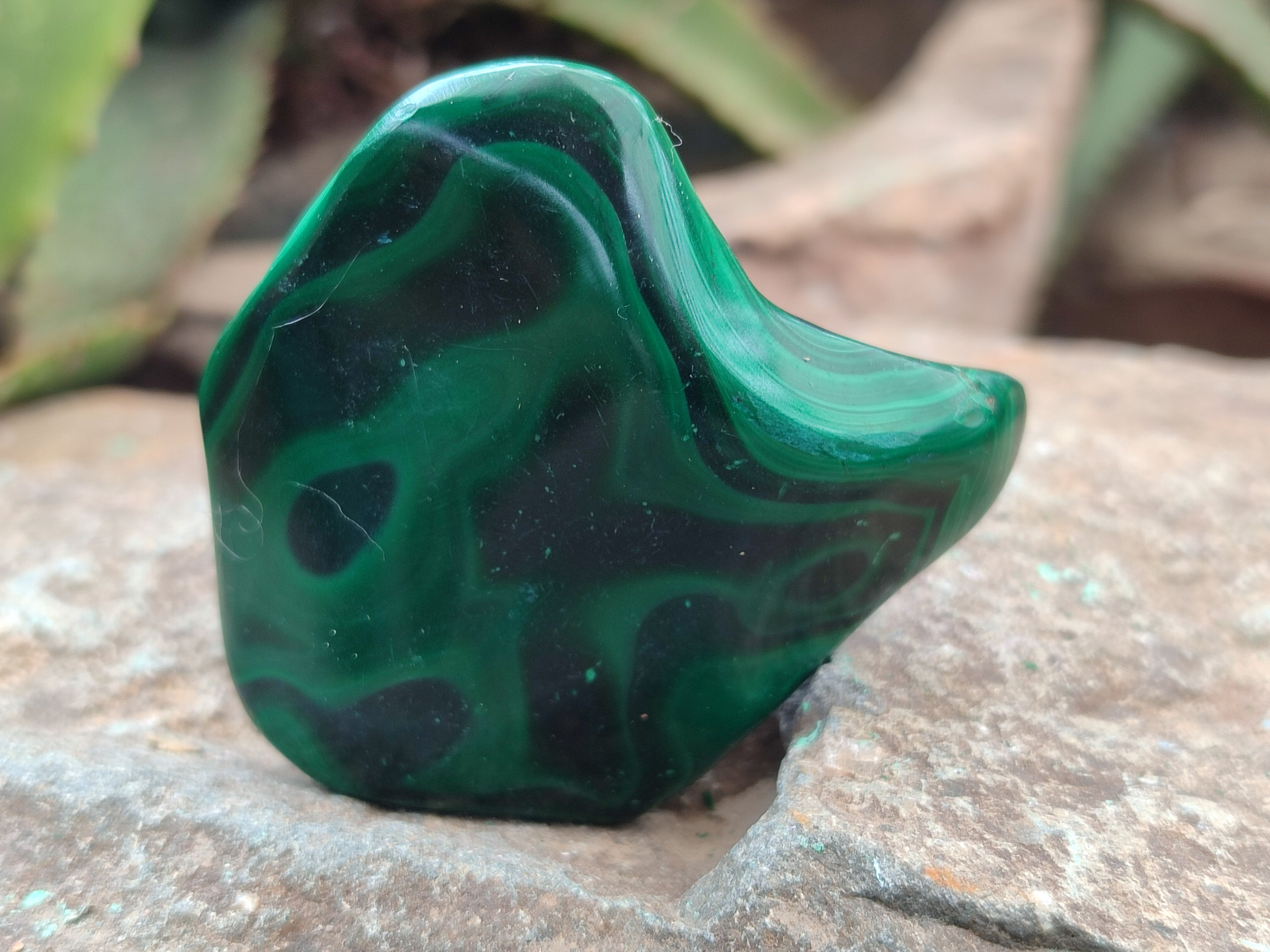 Polished Flower Banded Malachite Free Forms x 15 From Congo - Toprock Gemstones and Minerals 