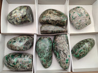 Polished Emerald Mica In Matrix Free Forms x 9 From Mutoko, Zimbabwe - Toprock Gemstones and Minerals 