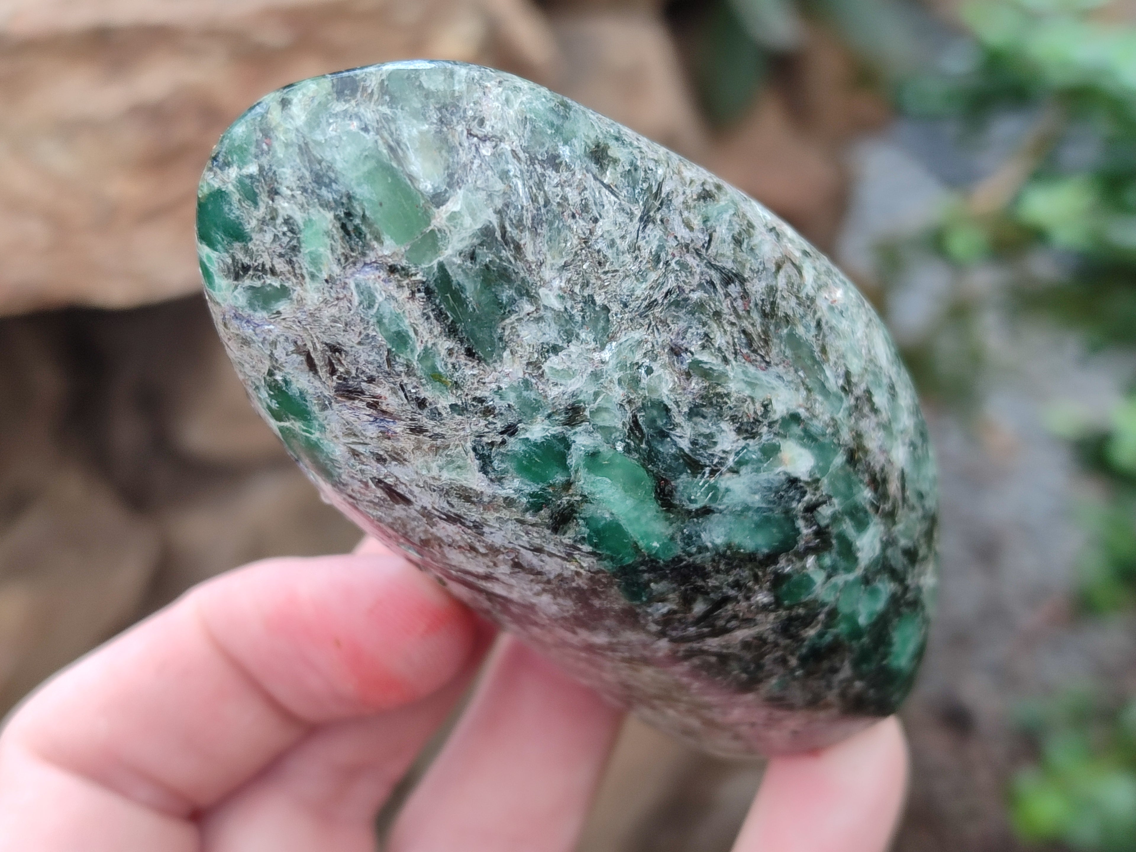 Polished Emerald Mica In Matrix Free Forms x 9 From Mutoko, Zimbabwe - Toprock Gemstones and Minerals 