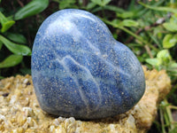 Polished Lazulite Hearts x 6 From Madagascar