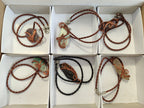 Hand Made Copper Wire Wrapped Pendants x 6 From Southern Africa - Toprock Gemstones and Minerals 