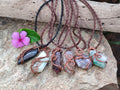 Hand Made Copper Wire Wrapped Pendants x 6 From Southern Africa - Toprock Gemstones and Minerals 