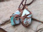 Hand Made Copper Wire Wrapped Pendants x 6 From Southern Africa - Toprock Gemstones and Minerals 