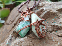 Hand Made Copper Wire Wrapped Pendants x 6 From Southern Africa