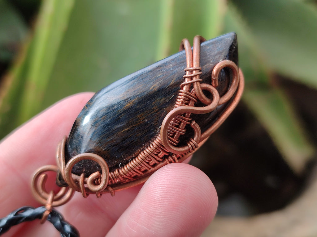 Hand Made Copper Wire Wrapped Pendants x 6 From Southern Africa - Toprock Gemstones and Minerals 