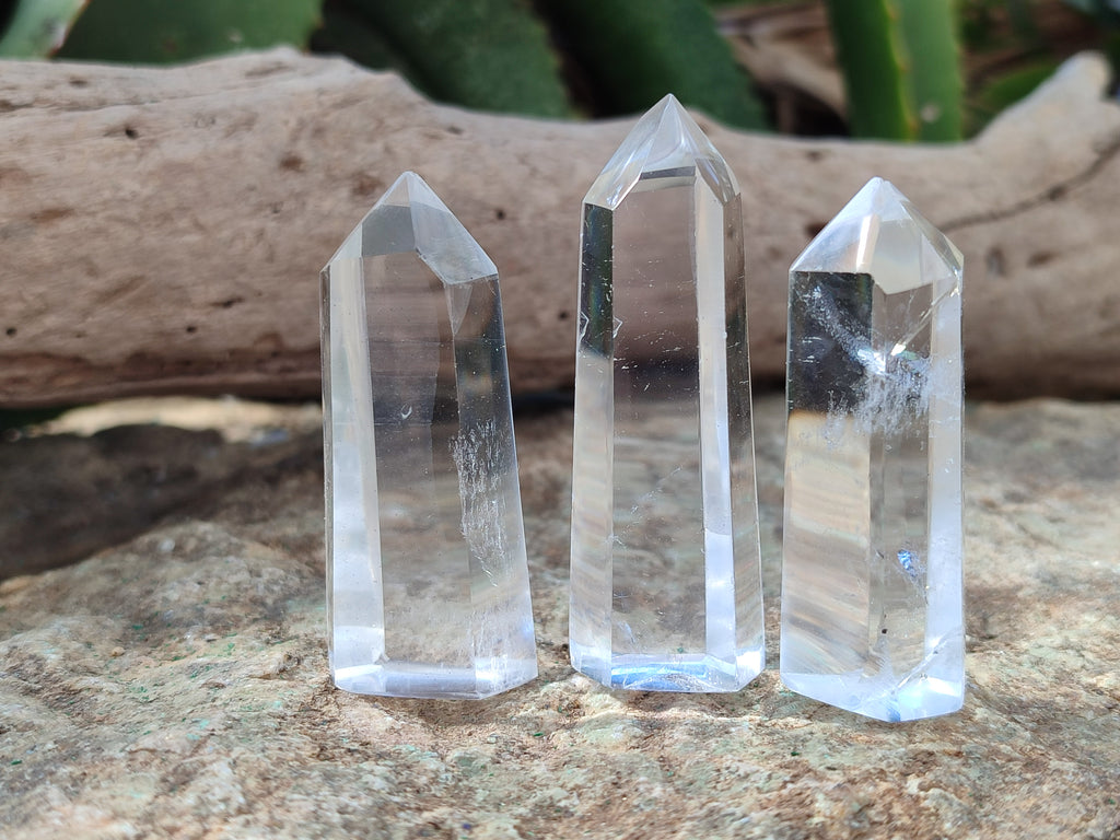 Polished Clear Quartz Crystals x 12 From Madagascar - Toprock Gemstones and Minerals 