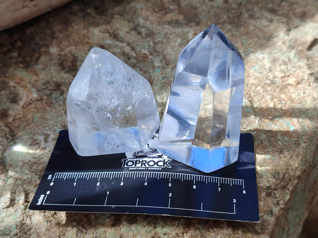 Polished Clear Quartz Crystals x 12 From Madagascar - Toprock Gemstones and Minerals 