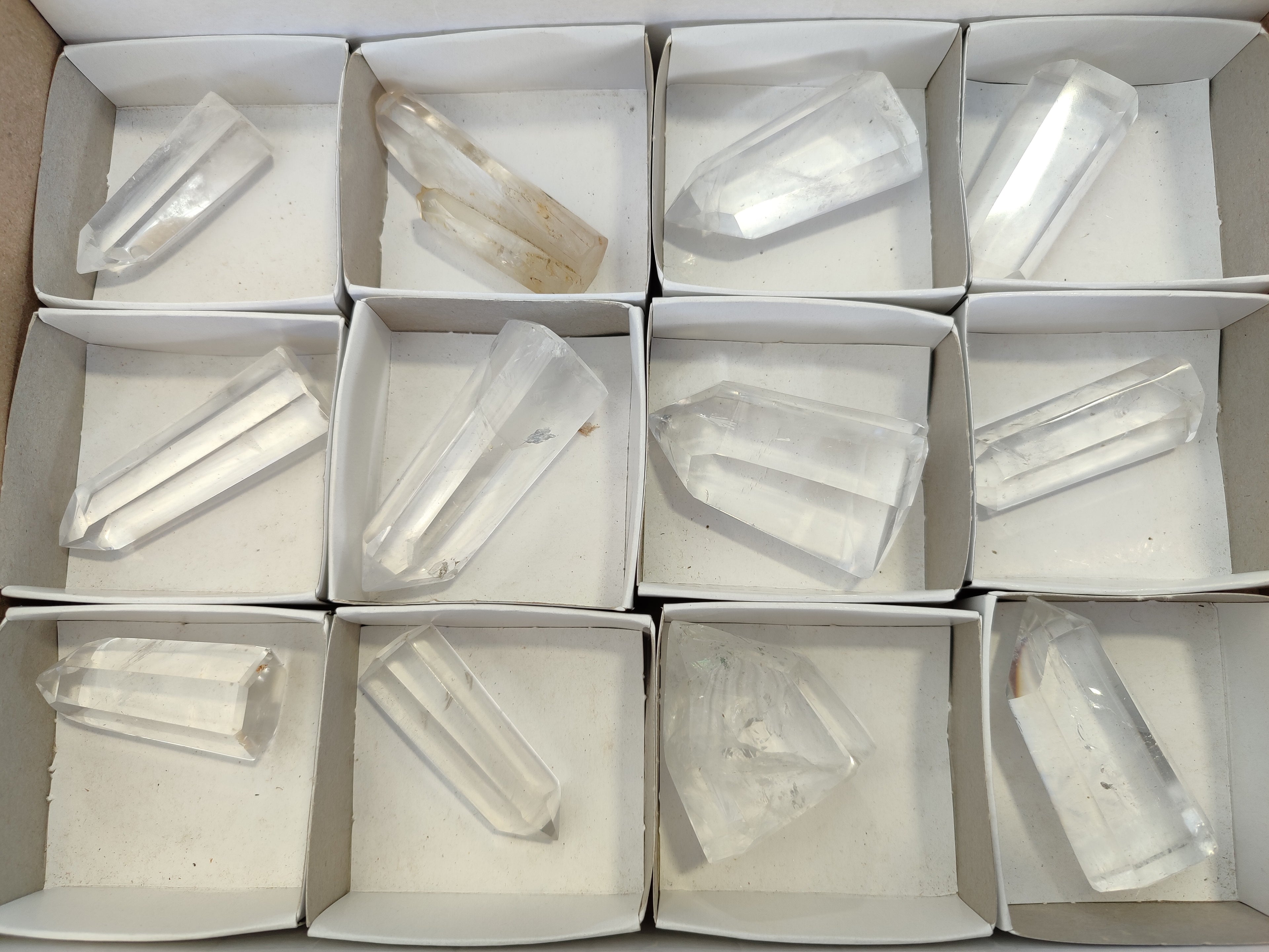 Polished Clear Quartz Crystals x 12 From Madagascar - Toprock Gemstones and Minerals 