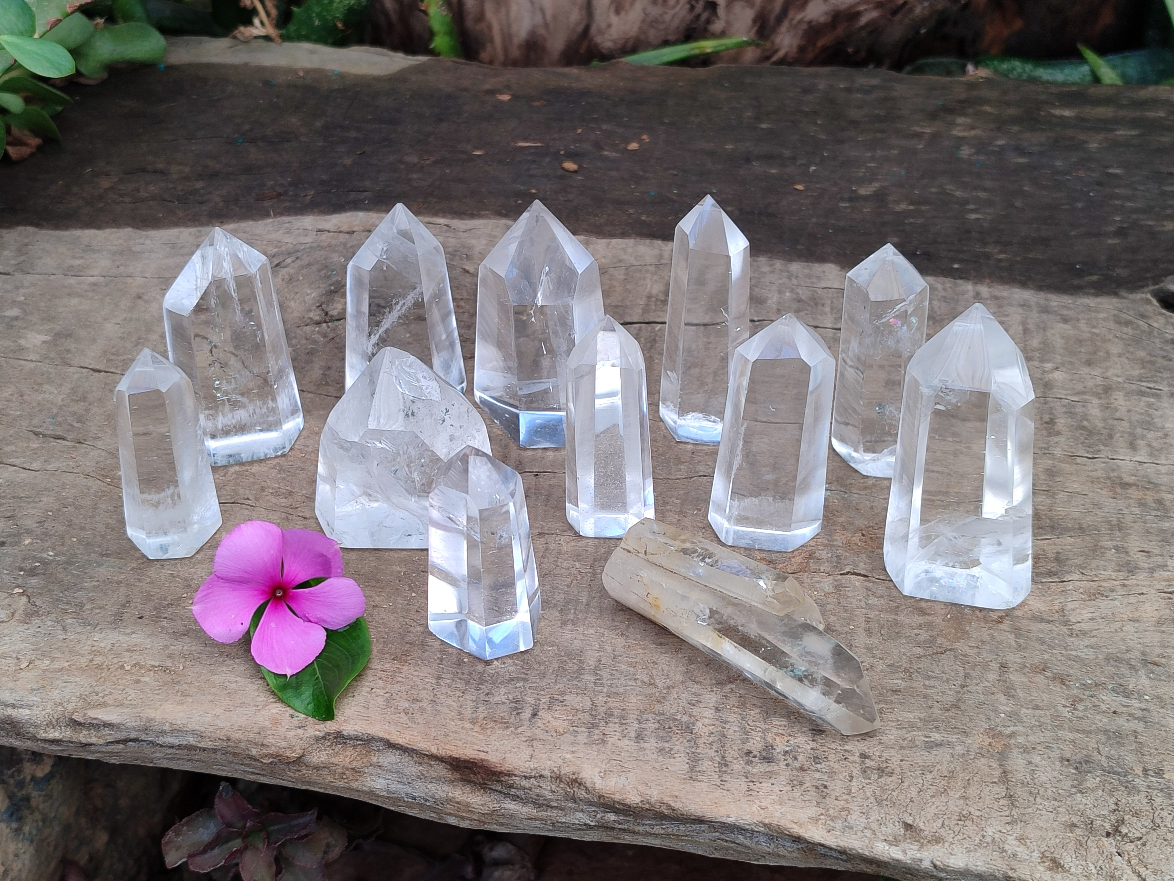 Polished Clear Quartz Crystals x 12 From Madagascar - Toprock Gemstones and Minerals 
