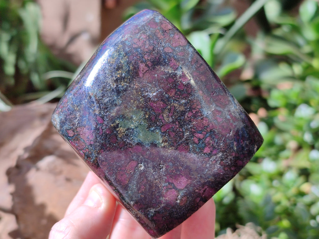 Polished Ruby Corundum In Chrome Verdite Free Forms x 3 From Zimbabwe - Toprock Gemstones and Minerals 