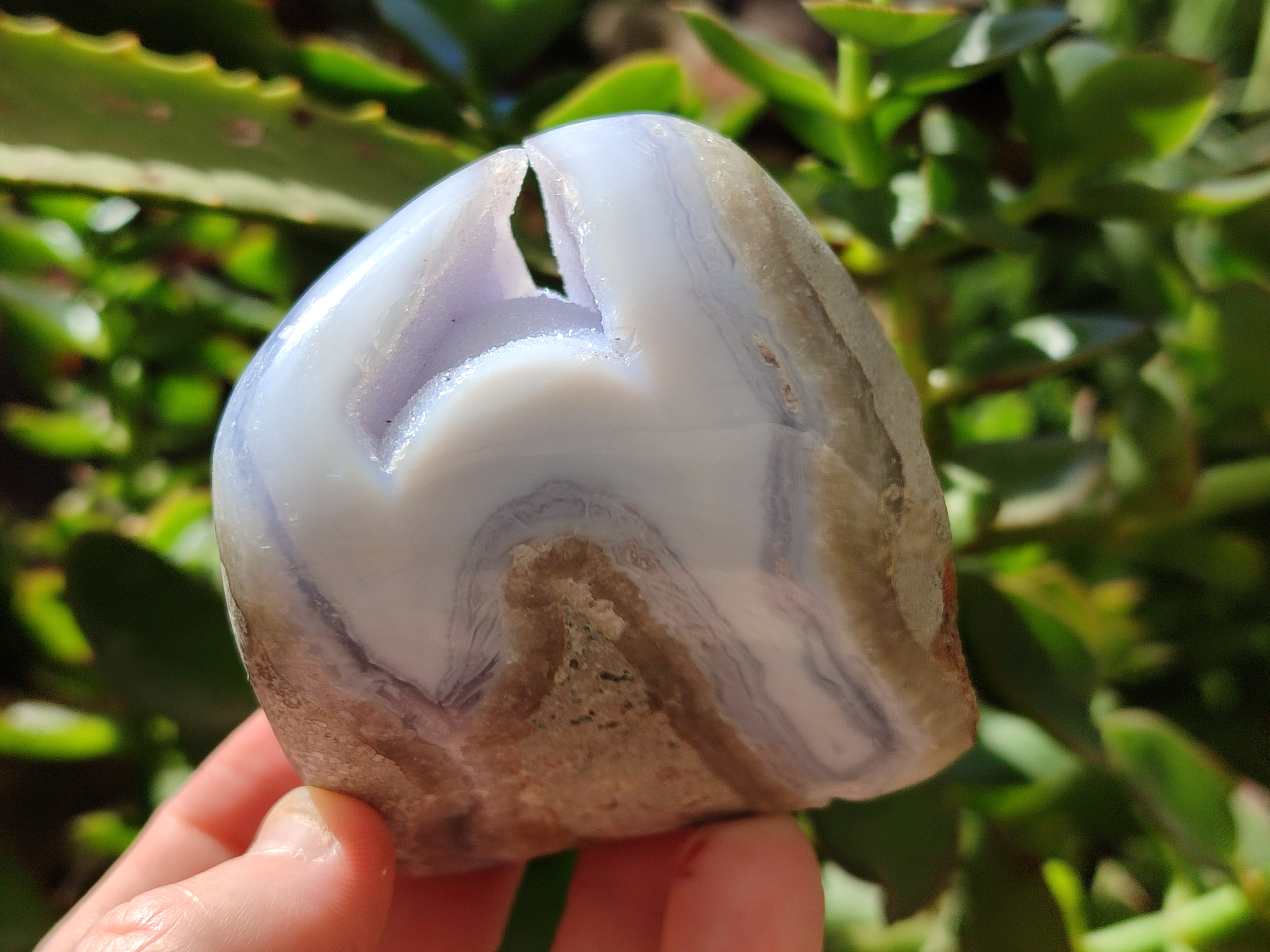 Polished Blue Lace Agate Geodes x 6 From Malawi - Toprock Gemstones and Minerals 