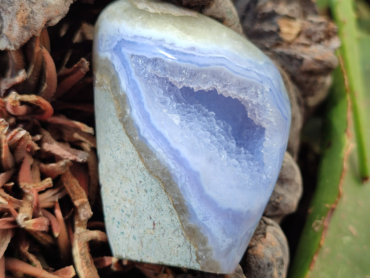 Polished Blue Lace Agate Geodes x 6 From Malawi - Toprock Gemstones and Minerals 