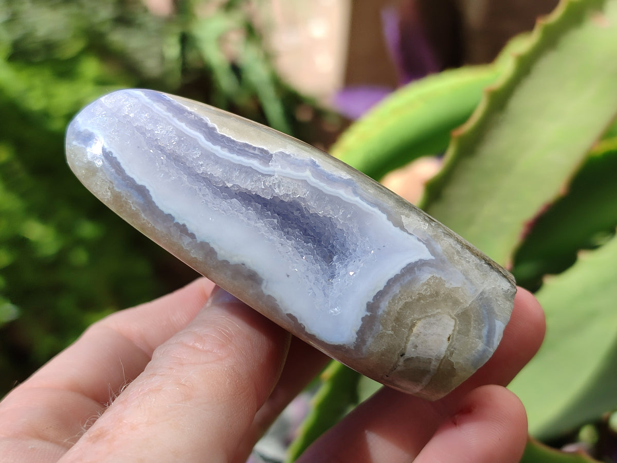 Polished Blue Lace Agate Geodes x 6 From Malawi - Toprock Gemstones and Minerals 
