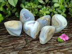 Polished Blue Lace Agate Geodes x 6 From Malawi - Toprock Gemstones and Minerals 