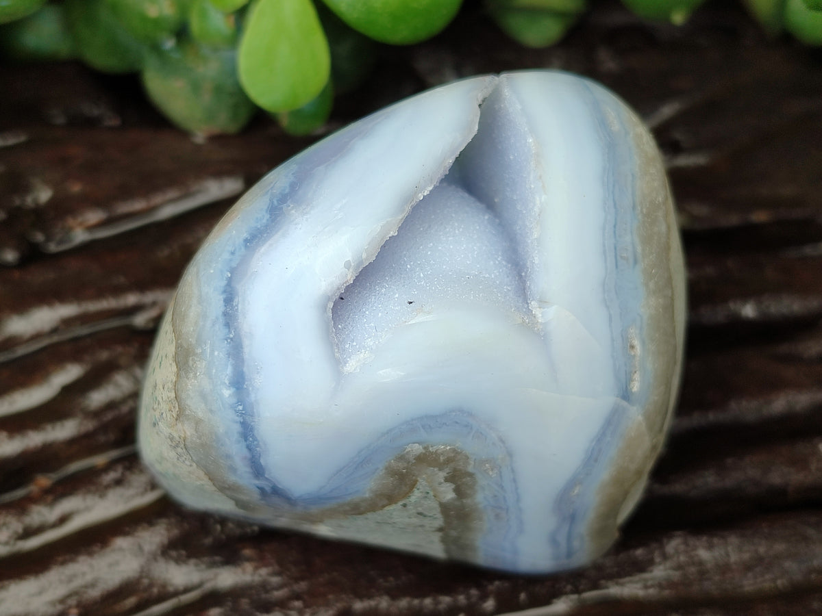 Polished Blue Lace Agate Geodes x 6 From Malawi - Toprock Gemstones and Minerals 