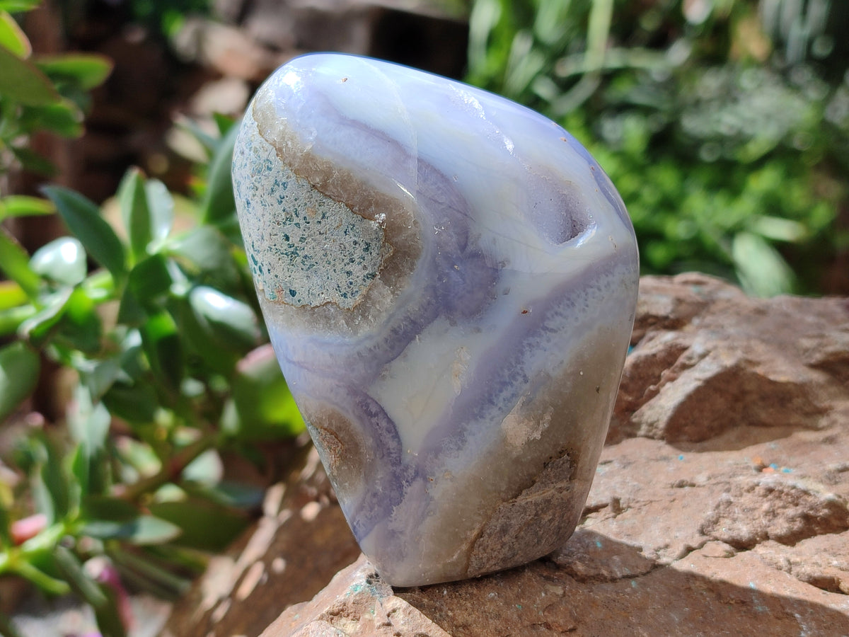 Polished Blue Lace Agate Geodes x 6 From Malawi - Toprock Gemstones and Minerals 