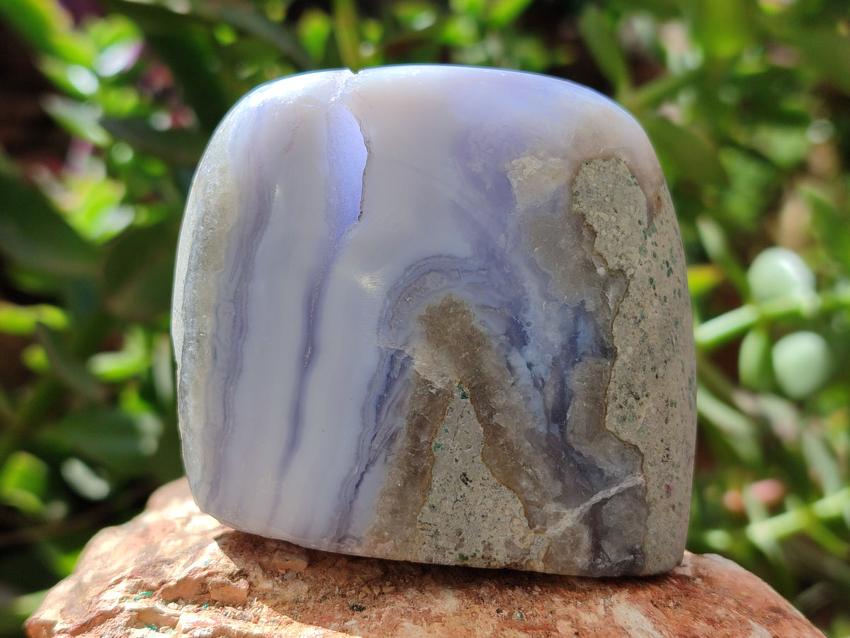 Polished Blue Lace Agate Geodes x 6 From Malawi - Toprock Gemstones and Minerals 