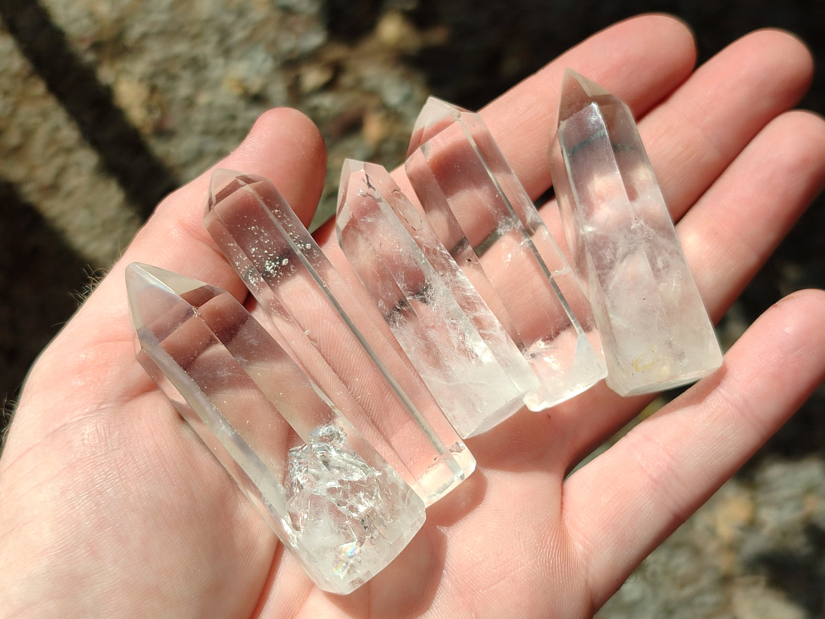 Polished Clear Quartz Crystals x 35 From Madagascar - Toprock Gemstones and Minerals 