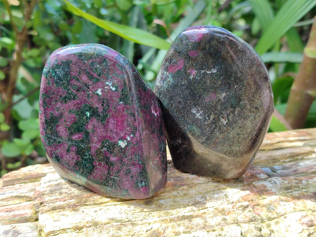 Polished Ruby Corundum In Chrome Verdite Standing Free Forms x 4 From Zimbabwe - Toprock Gemstones and Minerals 