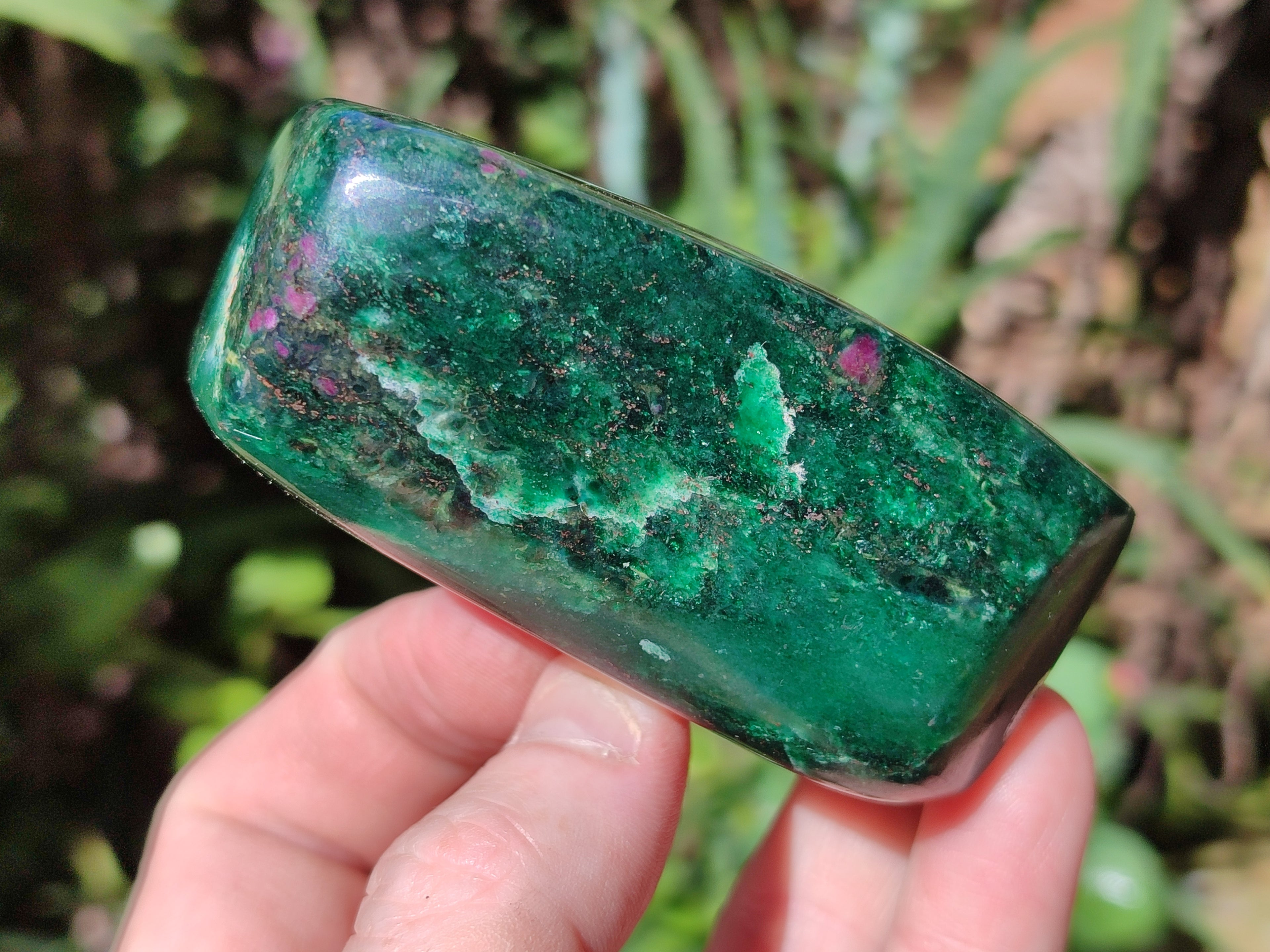 Polished Ruby Corundum In Chrome Verdite Standing Free Forms x 4 From Zimbabwe - Toprock Gemstones and Minerals 