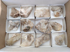 Natural Drusy Quartz Coated Calcite Pseudomorph Specimens x 12 From Alberts Mountain, Lesotho - Toprock Gemstones and Minerals 