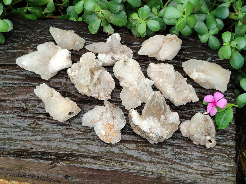 Natural Drusy Quartz Coated Calcite Pseudomorph Specimens x 12 From Alberts Mountain, Lesotho - Toprock Gemstones and Minerals 