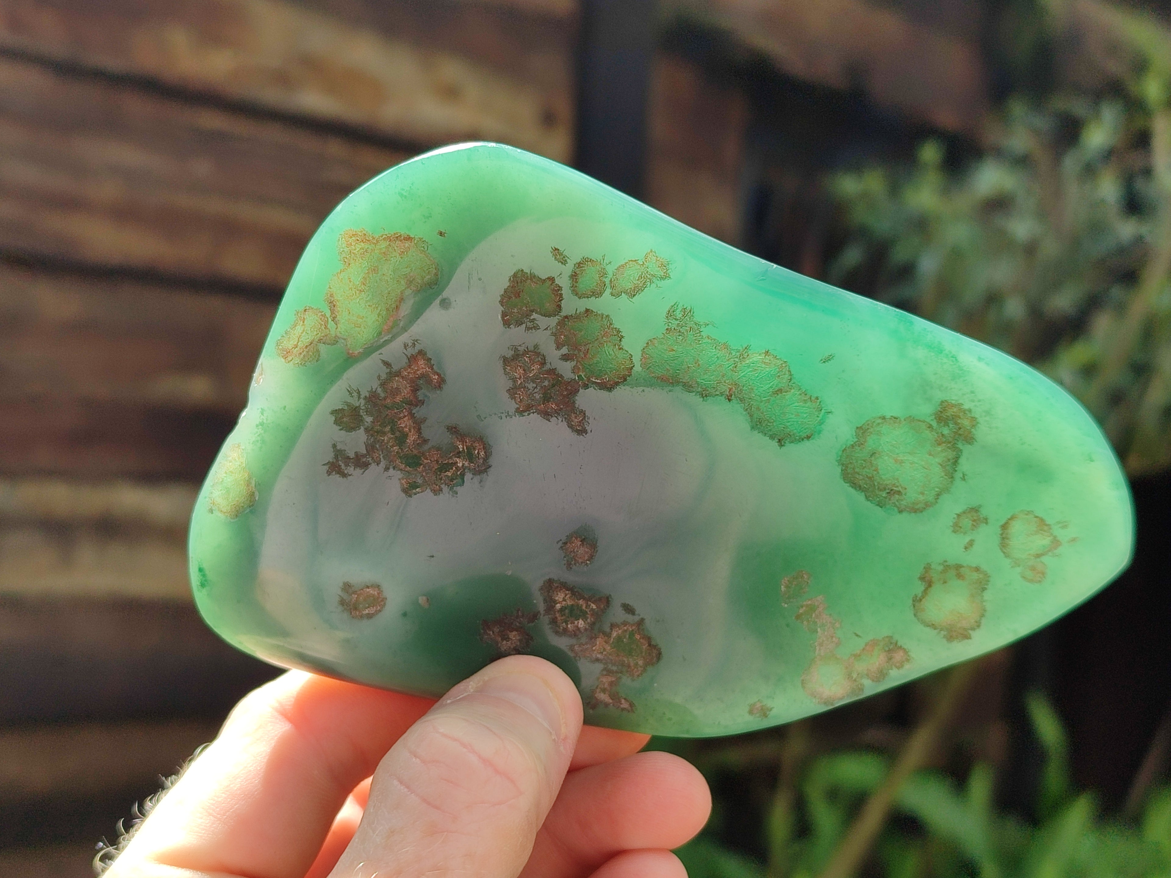 Polished Emerald Mtorolite Free Forms x 3 From Mutorashanga, Zimbabwe - Toprock Gemstones and Minerals 