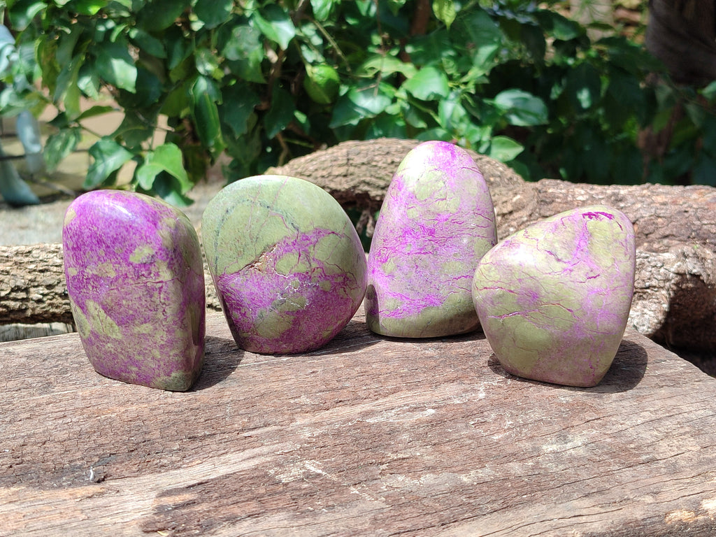 Polished Stichtite Standing Free Forms x 4 From Barberton, South Africa - Toprock Gemstones and Minerals 