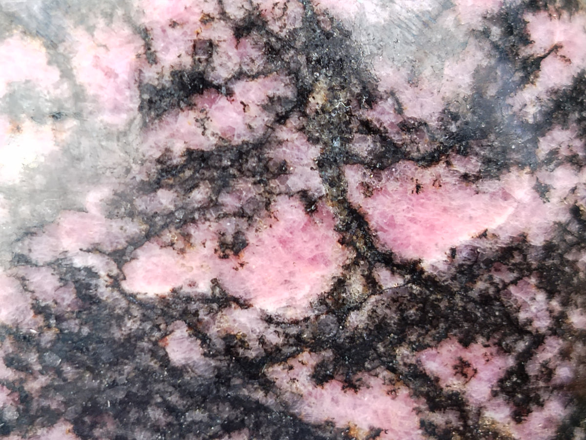 Polished Rhodonite Gemstone Hearts x 3 From Ambindavato, Madagascar - Toprock Gemstones and Minerals 
