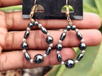 Hand Made Hematite Bead Hoop Earrings - sold per item - From China - Toprock Gemstones and Minerals 